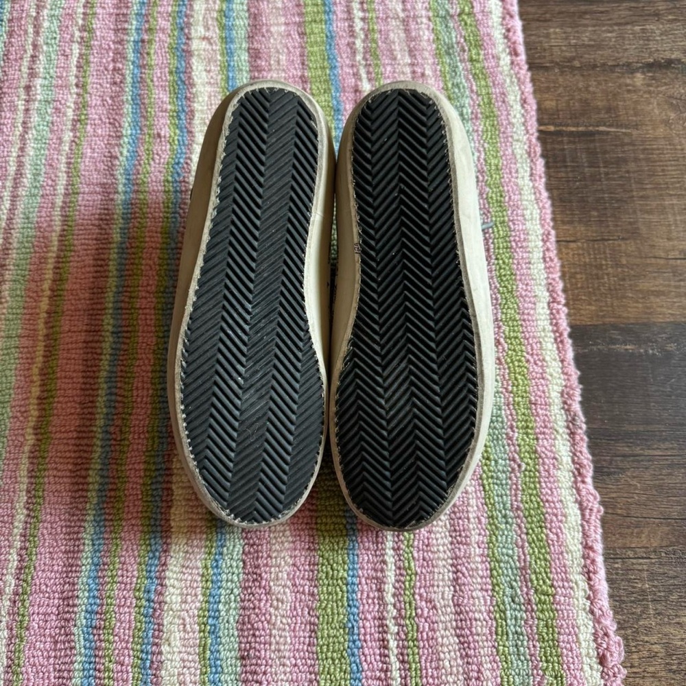 Black Leather Sneakers with Gold Star Accent - Picture 7 of 10